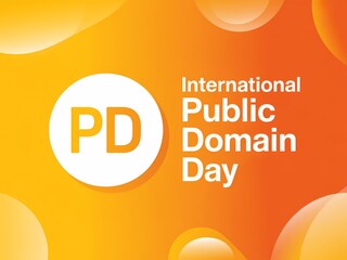 Fototapeta premium Celebrating international public domain day with a vibrant gradient and the iconic pd symbol