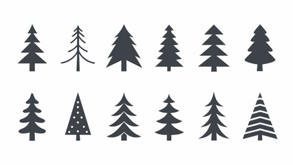 Obraz premium christmas trees collection