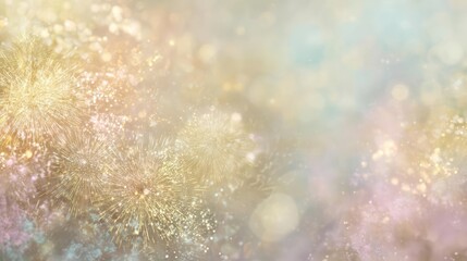 Abstract soft pastel background with shimmering light effects and subtle bokeh creating a dreamy ethereal atmosphere