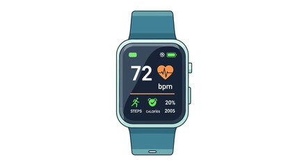 Track Your Health With a Modern Smartwatch Showing Heart Rate and Steps, Perfect for Fitness and Wellness Campaigns, Designed for a Healthy Lifestyle