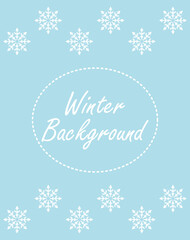 Card template with a snowflake border and round space for text