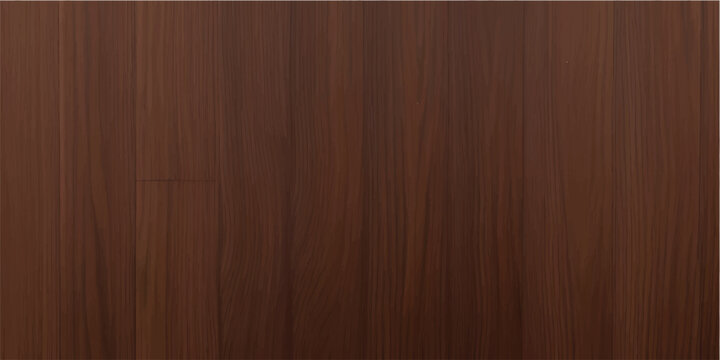Vector illustration of a dark brown natural hardwood texture background pattern with old rough wooden planks, ideal for floor or wall surface design