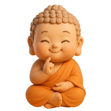 Thoughtful Little Buddha with Finger on Chin