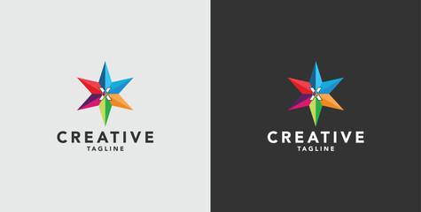 Digital colorful abstract icons, elements and symbols with initial X logo, template