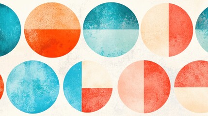 A collection of abstract circles in various colors and patterns.