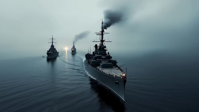 Captain guides vessel through obscuring mist with precision and calm