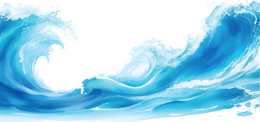 Abstract blue vector design with flowing water waves and light motion pattern
