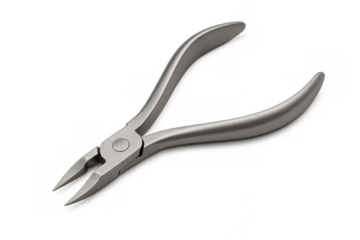 Metal pliers for precision tasks, tool for manipulating small parts, isolated with a transparent background