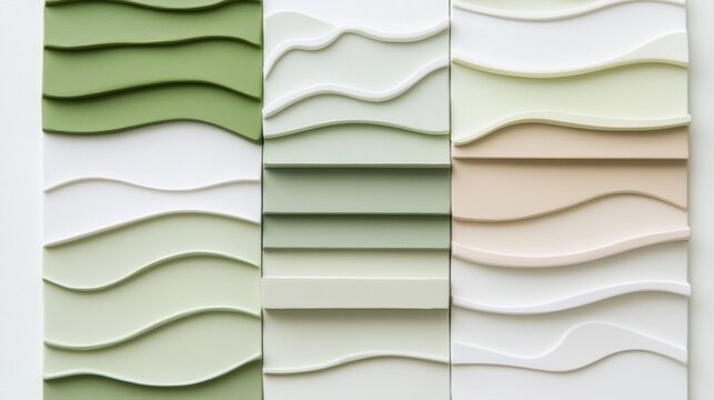 A collection of abstract artworks featuring a variety of colors and wave patterns.