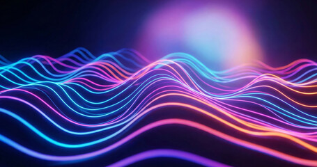 Futuristic Neon Wave Abstract Background