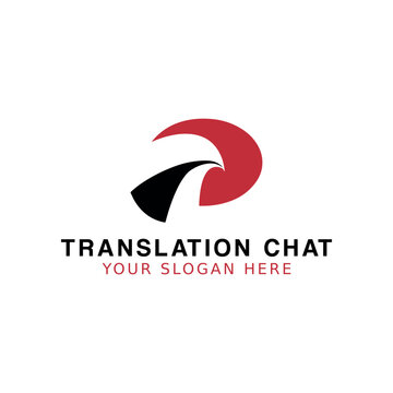 chat translation logo design vector