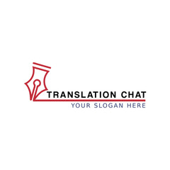 chat translation logo design vector