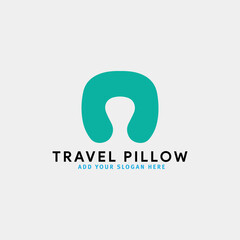 travel pillow logo design vector
