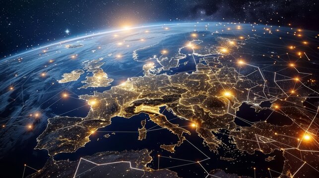 Eu network mapping  enhancing connectivity, data transfer, cyber tech, and business exchange