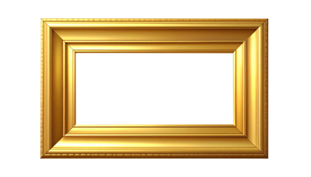Luxurious Gold Frame Isolated on Transparent Background with Ornate Design Perfect for Art Displays and Elegant Presentations Enhancing Visual Appeal and Adding Sophistication to Any Image