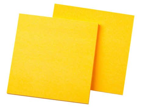 Pair of Yellow Square Sticky Notes on Isolated Background a Blank Reminder for Office or Home a Simple Yellow Paper to do List for Important Notes and Messages