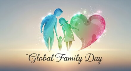 Colorful family illustration symbolizing unity, love, peace, and togetherness for Global Family Day. Ideal for holiday banners, community campaigns, and social awareness designs