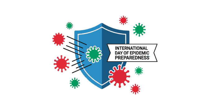 Promote International Day of Epidemic Preparedness with a bold shield protecting against viruses, fostering health awareness and safety for global well-being during health crises - Powered by Adobe