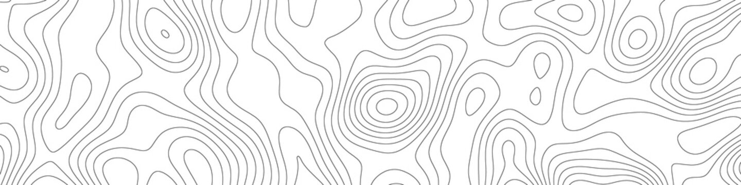 Elegant minimal contour line pattern with smooth topographic curves forming an organic abstract map-style background, modern geographic wave design perfect for nature and layout graphics