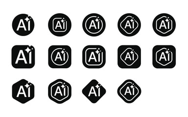 Artificial intelligence logo. Ai icon sign symbol Design Element. Vector illustration template