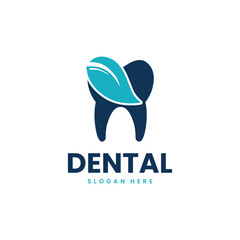teeth and leaf symbol. brand design concept for dental clinic, dental care, dentistry, orthopedic, and etc.