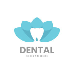 teeth and lotus symbol. brand design concept for dental clinic, dental care, dentistry, orthopedic, and etc.