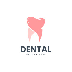 twisted teeth and heart symbol. brand design concept for dental clinic, dental care, dentistry, orthopedic, and etc.