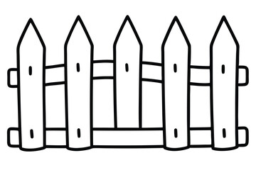 garden fence doodle hand drawn vector icon outline