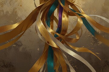 abstract background with ribbon