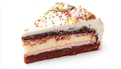 birthday cake isolated on white background, macro