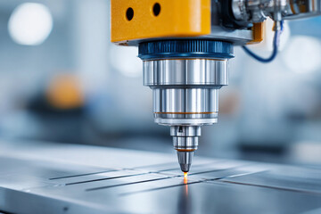 High precision laser cutting machine at work in a modern manufacturing facility