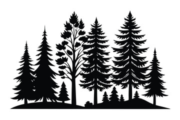 Obraz premium pine tree silhouettes vector