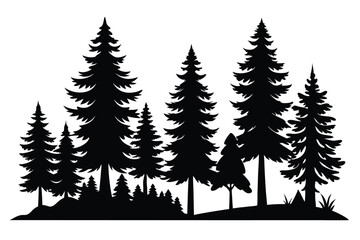 pine tree silhouettes vector