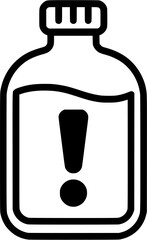 Harmful Chemical Bottle Icon – Hazard Warning Vector Symbol