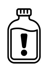 Harmful Chemical Bottle Icon – Hazard Warning Vector Symbol