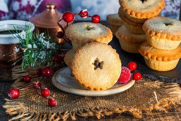 Traditional festive mince pies for Christmas