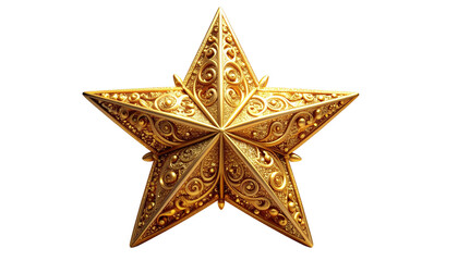 Fototapeta premium Vintage Gold Sparkle Star — Ornamental Christmas Topper