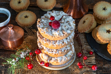Traditional festive mince pies for Christmas