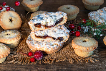 Traditional festive mince pies for Christmas