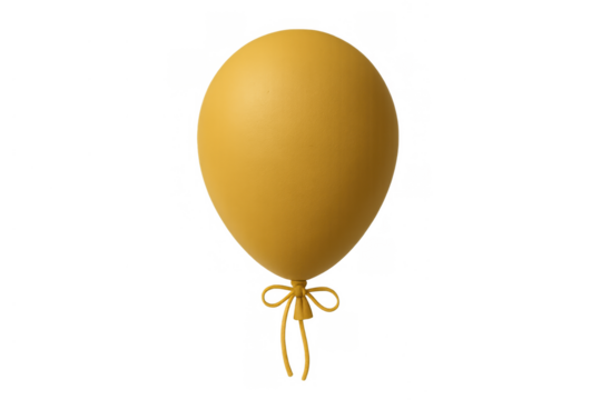 Yellow party balloon floating, a cheerful symbol of celebration, birthday, festive joy, and holiday decoration on transparent background