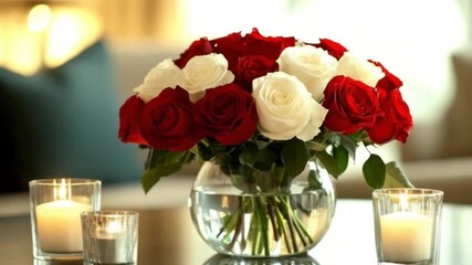 This elegant rose bouquet is ideal for special moments. It enhances any setting with its vibrant color. A beautiful choice for gifts or decoration. Generative AI