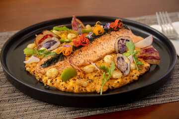 Traditional Peruvian dish, Quinoto Achupado fish