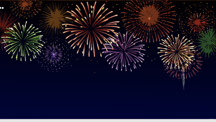 fireworks on the night sky