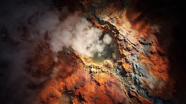 Geothermal hot spring with steam