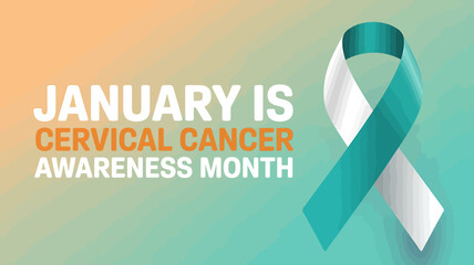 January is cervical cancer awareness month with a teal ribbon