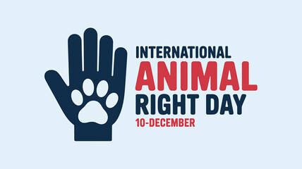 International animal rights day concept, hand and paw graphic