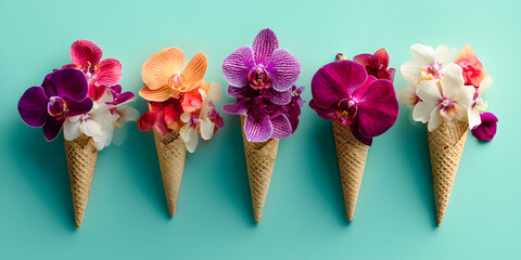 Vibrant Tropical Delight: A Conceptual Photography Adventure in a Waffle Cone
