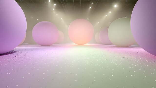 Illuminated Pastel Sphere Stage