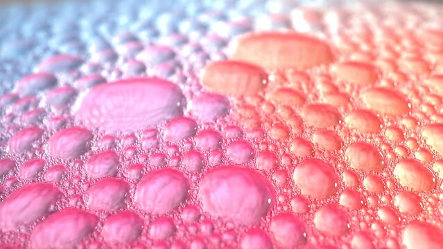Pink and Red Water Bubbles Close-up Texture
