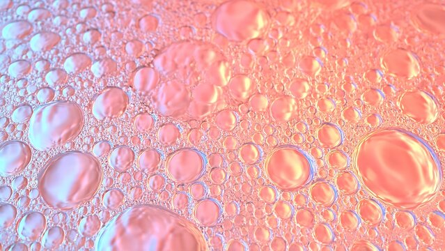 Pink and Peach Water Bubbles Macro Texture
